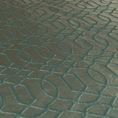 Paradise Trellis Pattern In Green Upholstery Fabric CTR-2520