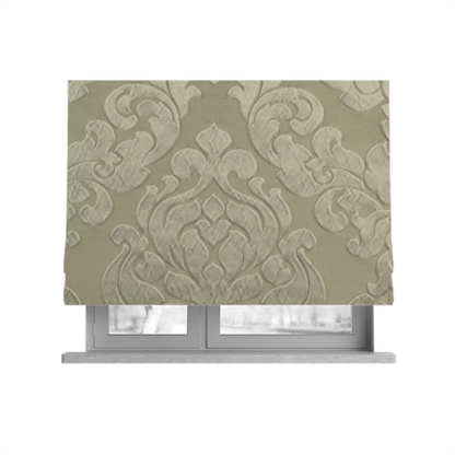Paradise Damask Pattern In Beige Upholstery Fabric CTR-2521 - Roman Blinds