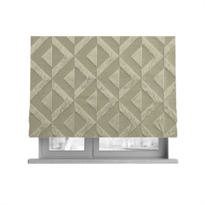 Paradise Geometric Pattern In Beige Upholstery Fabric CTR-2522 - Roman Blinds
