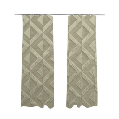 Paradise Geometric Pattern In Beige Upholstery Fabric CTR-2522 - Made To Measure Curtains