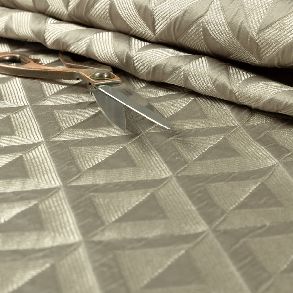 Paradise Geometric Pattern In Beige Upholstery Fabric CTR-2522 - Handmade Cushions