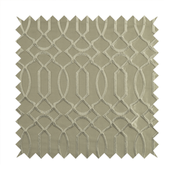 Paradise Trellis Pattern In Beige Upholstery Fabric CTR-2523