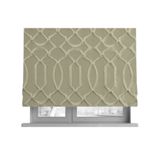 Paradise Trellis Pattern In Beige Upholstery Fabric CTR-2523 - Roman Blinds