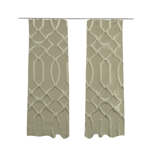 Paradise Trellis Pattern In Beige Upholstery Fabric CTR-2523 - Made To Measure Curtains