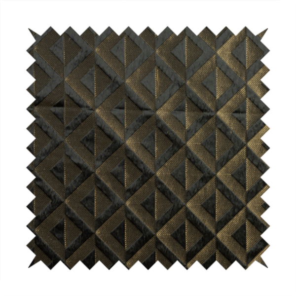 Paradise Geometric Pattern In Black Upholstery Fabric CTR-2525 - Handmade Cushions