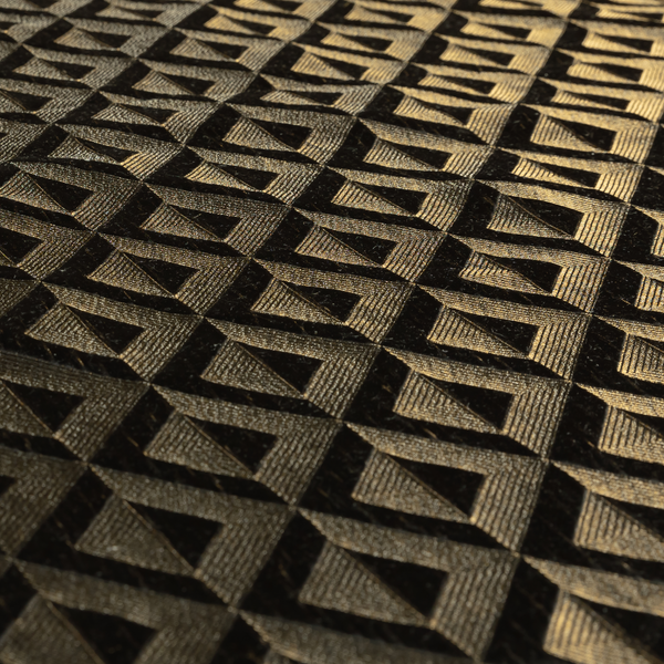 Paradise Geometric Pattern In Black Upholstery Fabric CTR-2525 - Roman Blinds