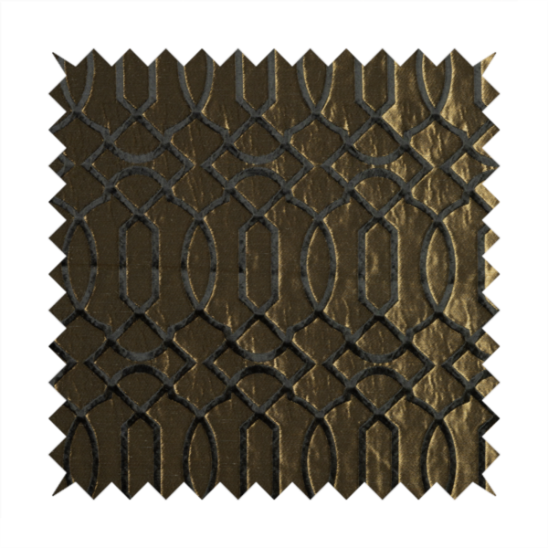 Paradise Trellis Pattern In Black Upholstery Fabric CTR-2526