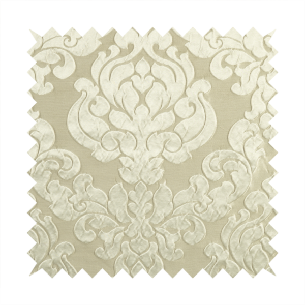 Paradise Damask Pattern In Cream Upholstery Fabric CTR-2527 - Made To Measure Curtains