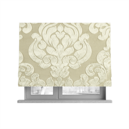 Paradise Damask Pattern In Cream Upholstery Fabric CTR-2527 - Roman Blinds