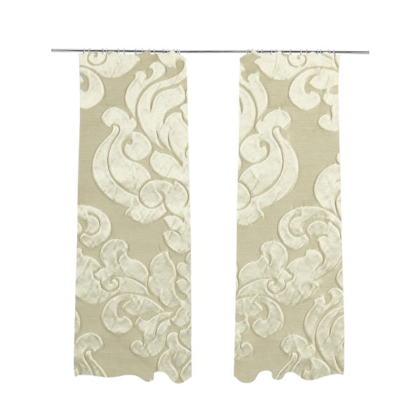 Paradise Damask Pattern In Cream Upholstery Fabric CTR-2527 - Made To Measure Curtains