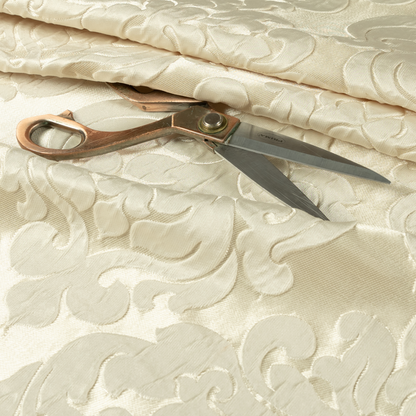 Paradise Damask Pattern In Cream Upholstery Fabric CTR-2527 - Roman Blinds