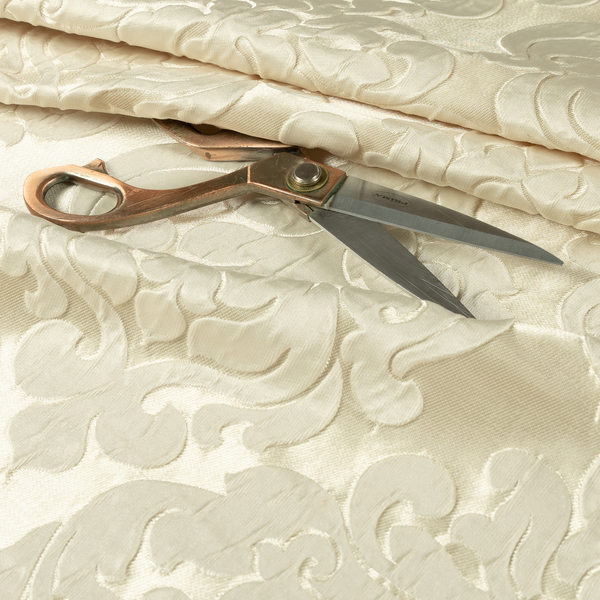 Paradise Damask Pattern In Cream Upholstery Fabric CTR-2527 - Made To Measure Curtains