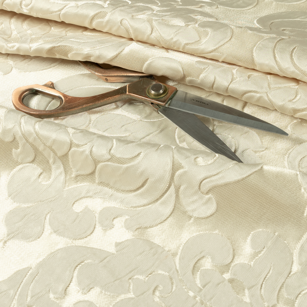 Paradise Damask Pattern In Cream Upholstery Fabric CTR-2527 - Handmade Cushions
