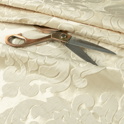 Paradise Damask Pattern In Cream Upholstery Fabric CTR-2527 - Handmade Cushions