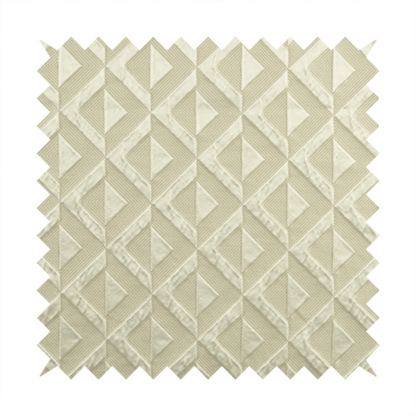 Paradise Geometric Pattern In Cream Upholstery Fabric CTR-2528 - Made To Measure Curtains