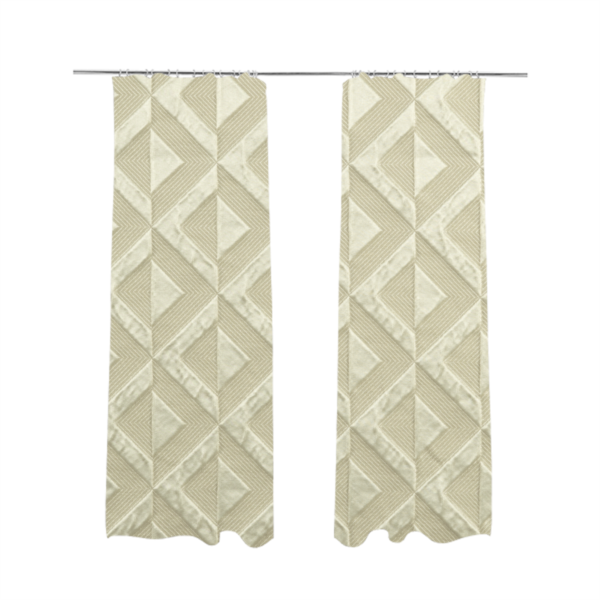 Paradise Geometric Pattern In Cream Upholstery Fabric CTR-2528 - Made To Measure Curtains