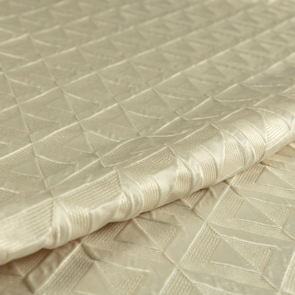 Paradise Geometric Pattern In Cream Upholstery Fabric CTR-2528 - Roman Blinds