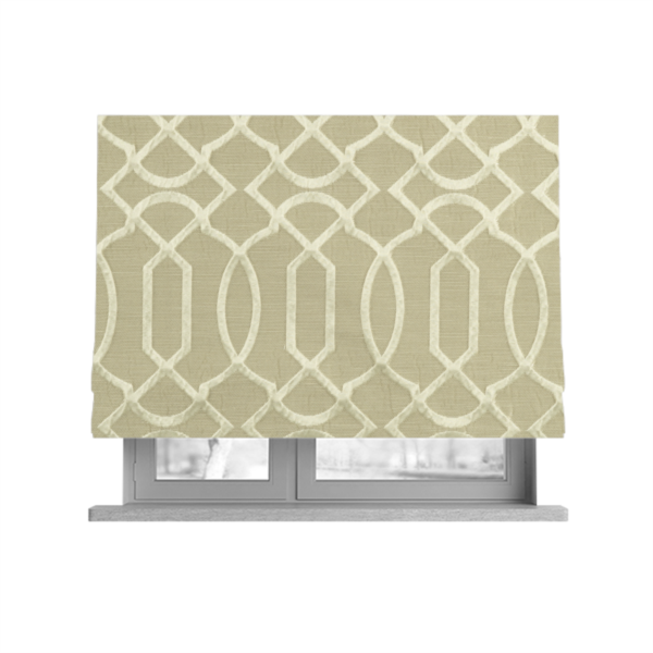 Paradise Trellis Pattern In Cream Upholstery Fabric CTR-2529 - Roman Blinds