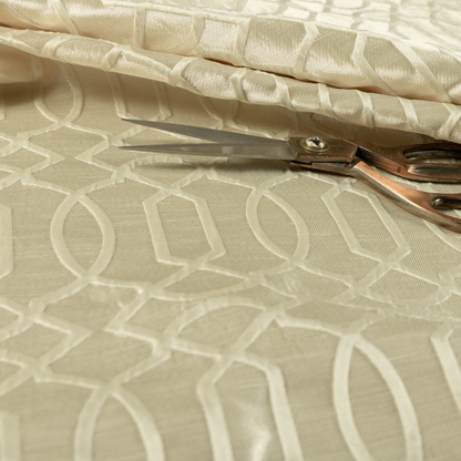 Paradise Trellis Pattern In Cream Upholstery Fabric CTR-2529 - Roman Blinds
