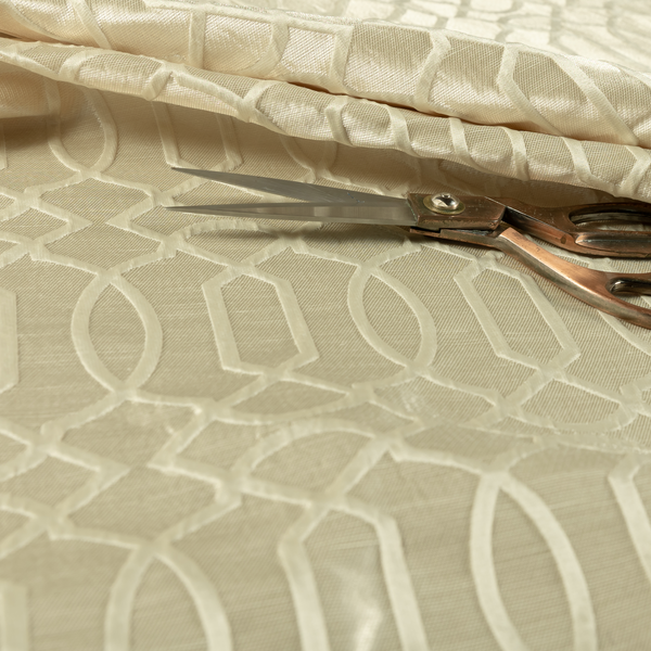 Paradise Trellis Pattern In Cream Upholstery Fabric CTR-2529 - Made To Measure Curtains