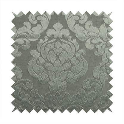 Paradise Damask Pattern In Grey Upholstery Fabric CTR-2530 - Made To Measure Curtains