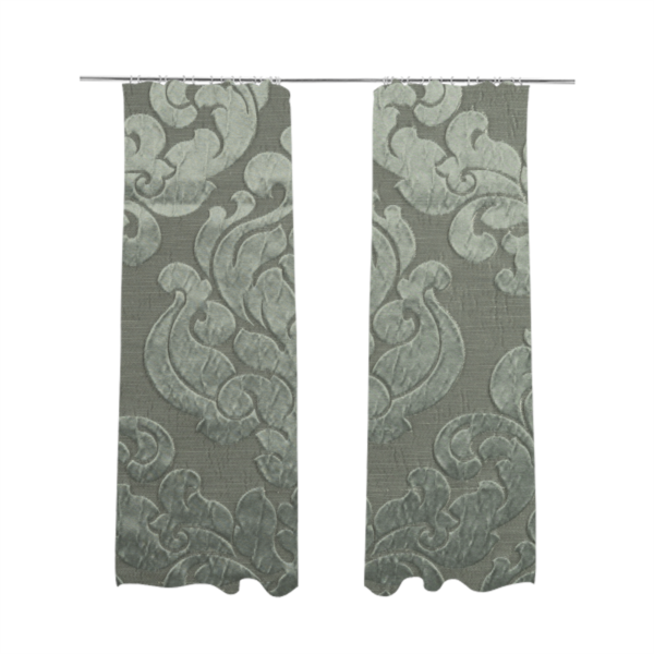 Paradise Damask Pattern In Grey Upholstery Fabric CTR-2530 - Made To Measure Curtains