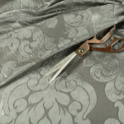 Paradise Damask Pattern In Grey Upholstery Fabric CTR-2530 - Made To Measure Curtains