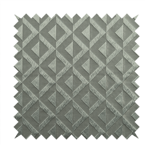 Paradise Geometric Pattern In Grey Upholstery Fabric CTR-2531 - Made To Measure Curtains