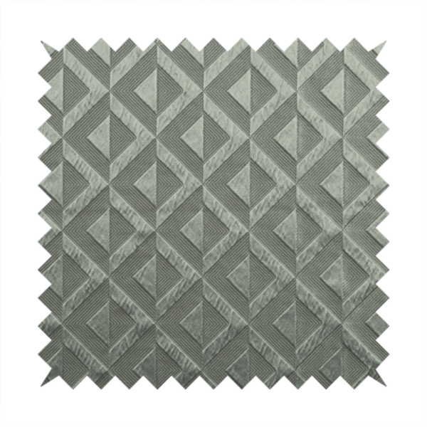 Paradise Geometric Pattern In Grey Upholstery Fabric CTR-2531 - Handmade Cushions