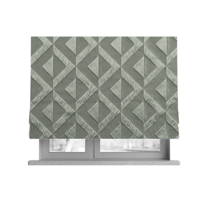 Paradise Geometric Pattern In Grey Upholstery Fabric CTR-2531 - Roman Blinds