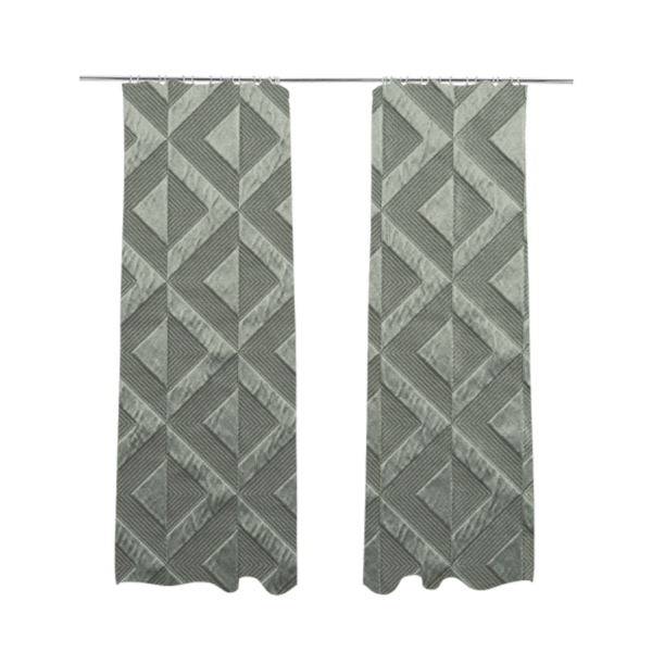 Paradise Geometric Pattern In Grey Upholstery Fabric CTR-2531 - Made To Measure Curtains