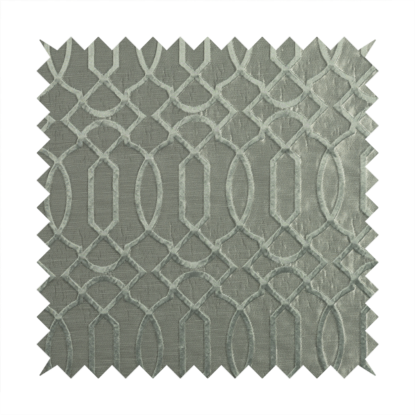 Paradise Trellis Pattern In Grey Upholstery Fabric CTR-2532 - Roman Blinds