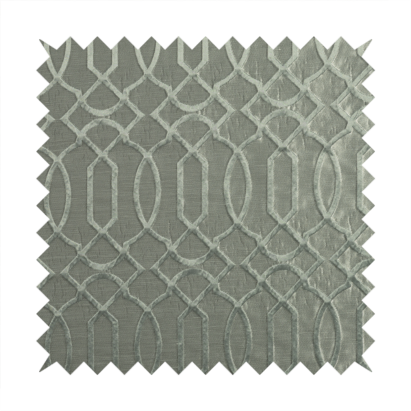 Paradise Trellis Pattern In Grey Upholstery Fabric CTR-2532