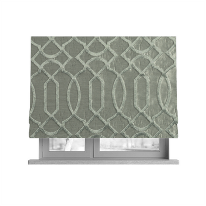 Paradise Trellis Pattern In Grey Upholstery Fabric CTR-2532 - Roman Blinds