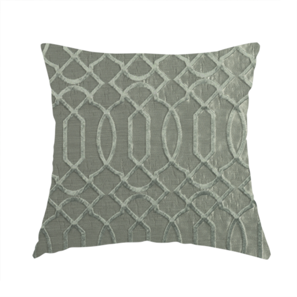 Paradise Trellis Pattern In Grey Upholstery Fabric CTR-2532 - Handmade Cushions