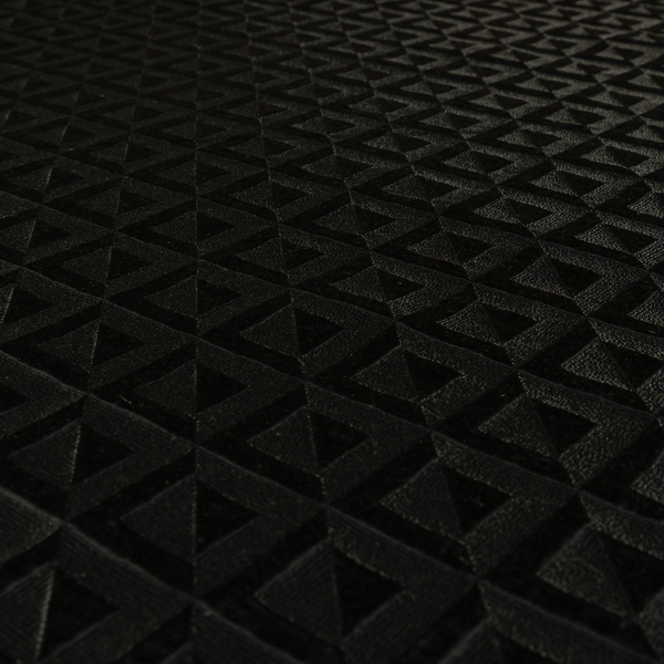 Paradise Geometric Pattern In Black Upholstery Fabric CTR-2534 - Roman Blinds