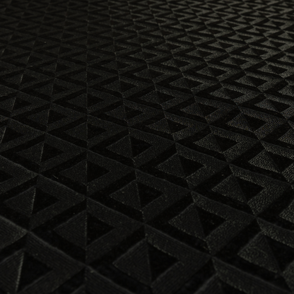 Paradise Geometric Pattern In Black Upholstery Fabric CTR-2534 - Roman Blinds