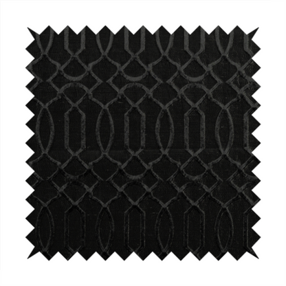 Paradise Trellis Pattern In Black Upholstery Fabric CTR-2535 - Made To Measure Curtains