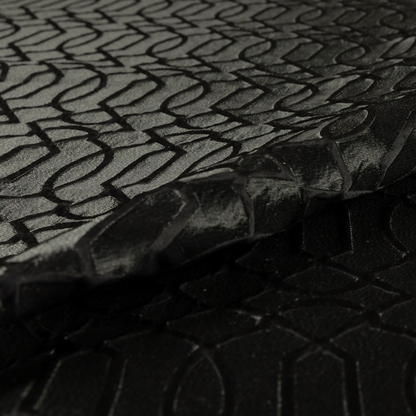 Paradise Trellis Pattern In Black Upholstery Fabric CTR-2535 - Roman Blinds