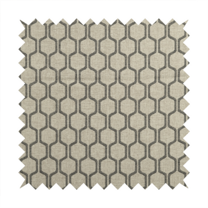 Amira Honeycomb Stripe Pattern Grey Upholstery Fabric CTR-2536 - Made To Measure Curtains