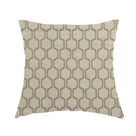 Amira Honeycomb Stripe Pattern Brown Upholstery Fabric CTR-2537 - Handmade Cushions