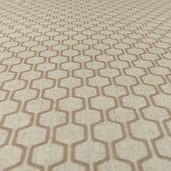 Amira Honeycomb Stripe Pattern Brown Upholstery Fabric CTR-2537