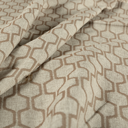 Amira Honeycomb Stripe Pattern Brown Upholstery Fabric CTR-2537 - Made To Measure Curtains