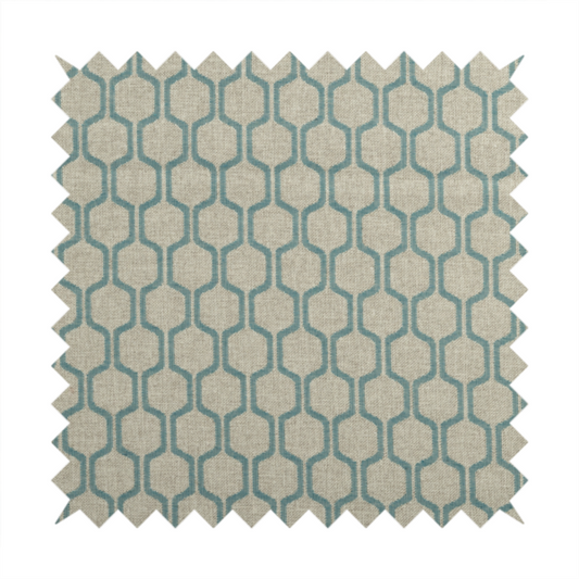 Amira Honeycomb Stripe Pattern Blue Upholstery Fabric CTR-2538