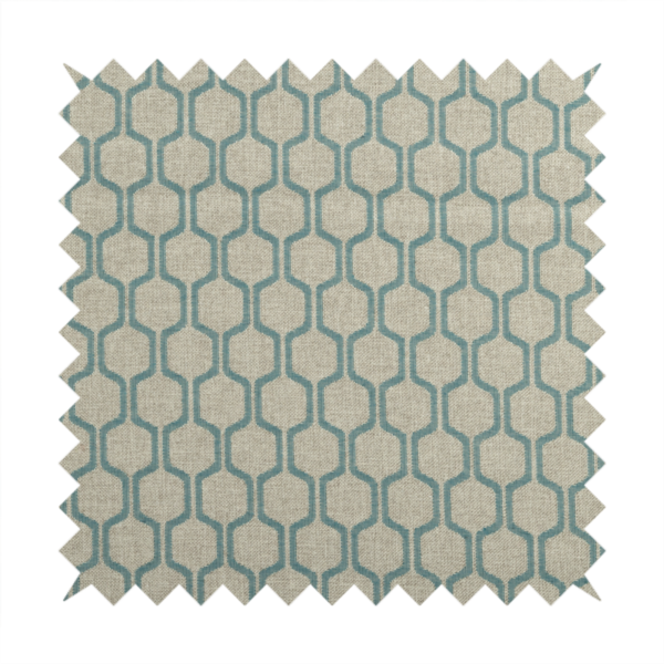 Amira Honeycomb Stripe Pattern Blue Upholstery Fabric CTR-2538 - Made To Measure Curtains