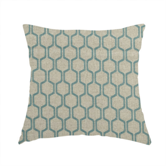 Amira Honeycomb Stripe Pattern Blue Upholstery Fabric CTR-2538 - Handmade Cushions