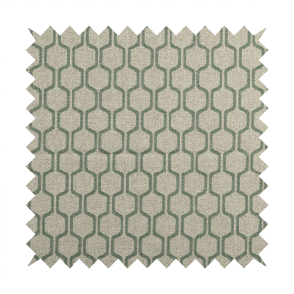 Amira Honeycomb Stripe Pattern Green Upholstery Fabric CTR-2539