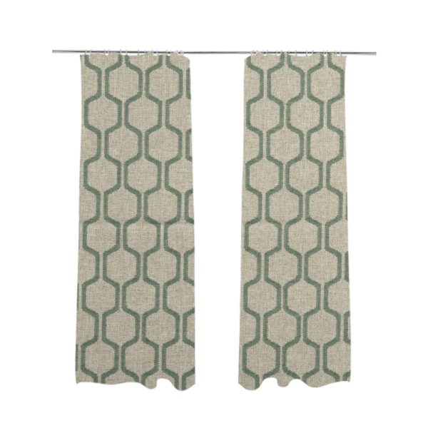 Amira Honeycomb Stripe Pattern Green Upholstery Fabric CTR-2539 - Made To Measure Curtains