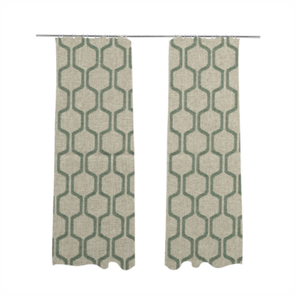 Amira Honeycomb Stripe Pattern Green Upholstery Fabric CTR-2539 - Made To Measure Curtains