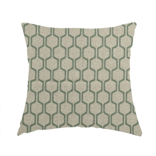 Amira Honeycomb Stripe Pattern Green Upholstery Fabric CTR-2539 - Handmade Cushions